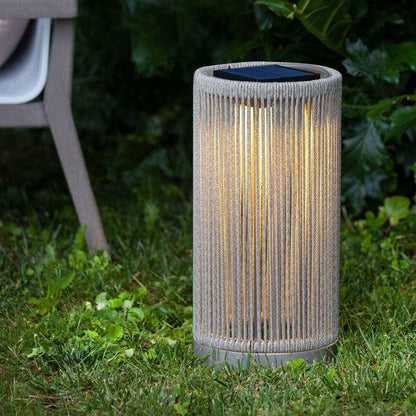 Alto Outdoor Solar LED Lantern in Outside Area.