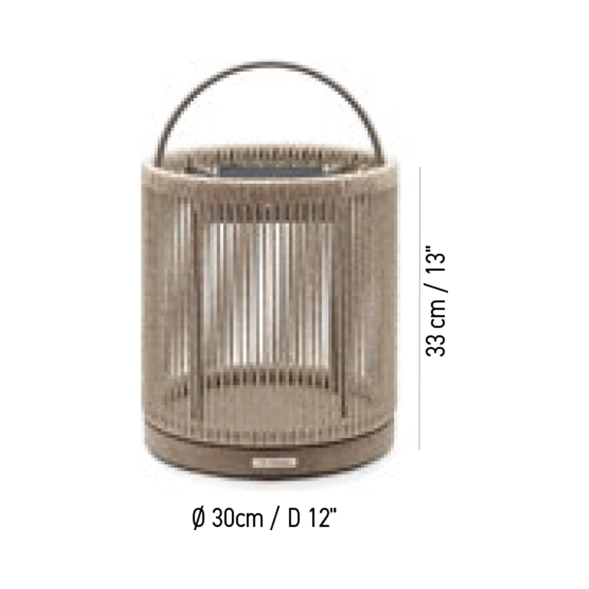 Alto Outdoor Solar LED Lantern - line drawing.