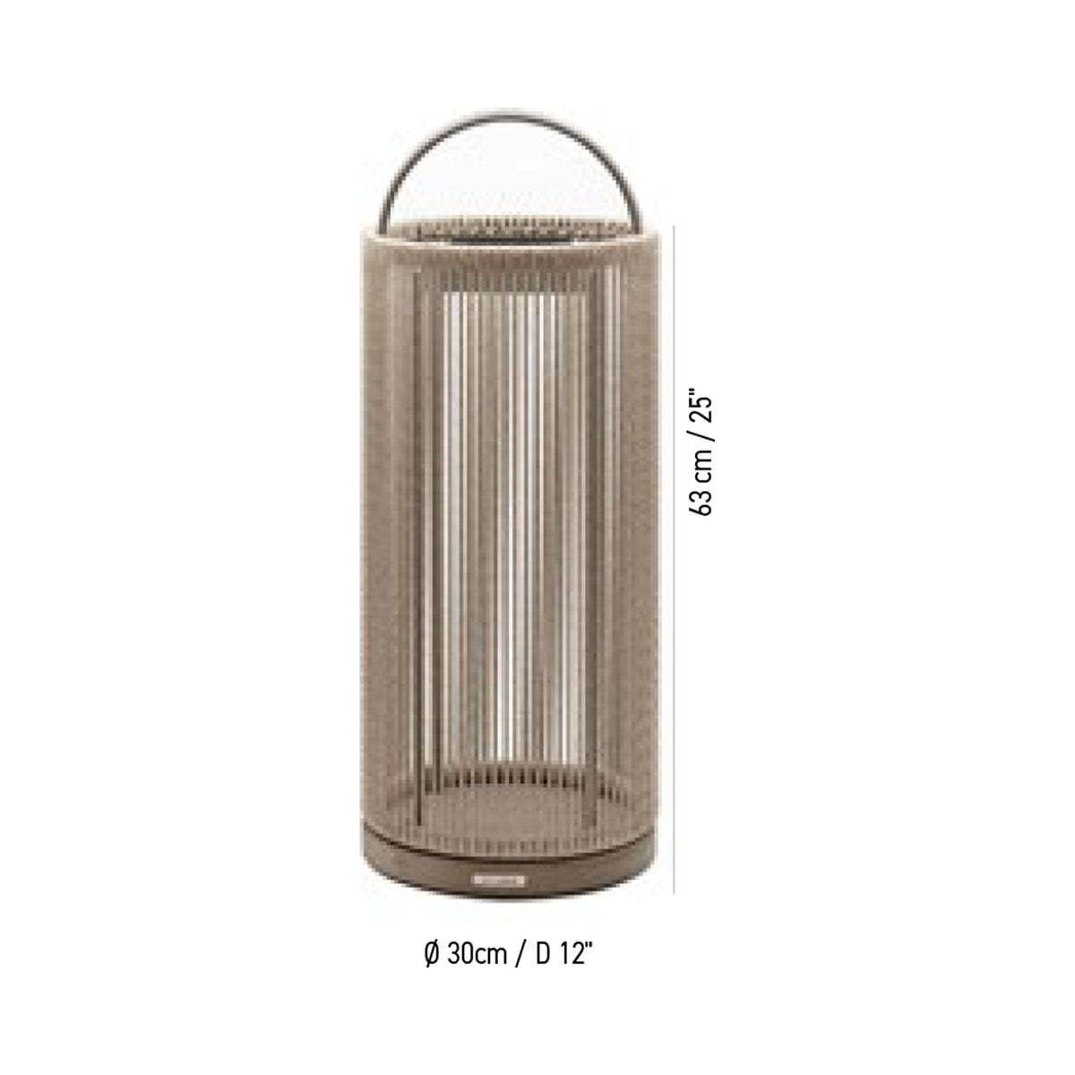Alto Outdoor Solar LED Lantern - line drawing.