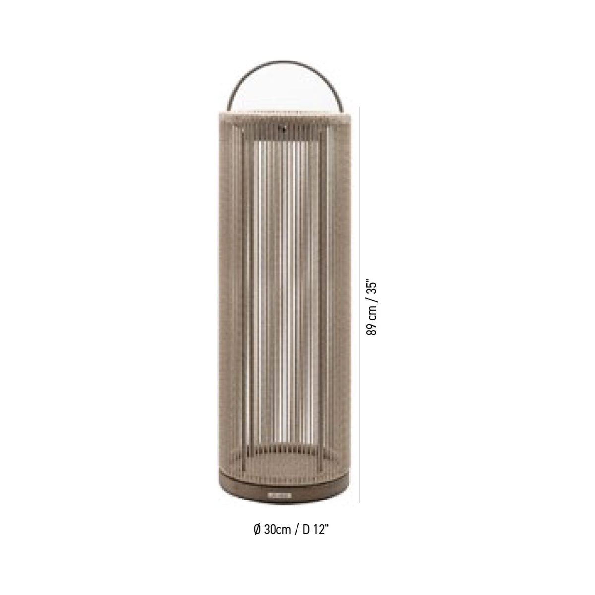 Alto Outdoor Solar LED Lantern - line drawing.