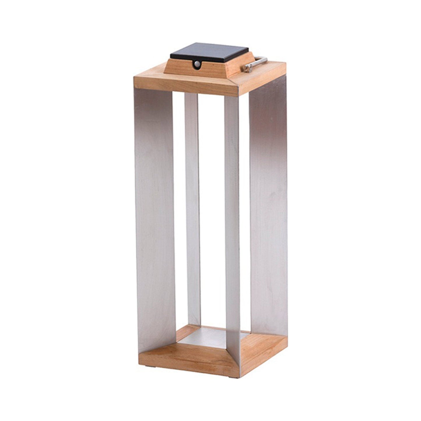 Blade Outdoor Solar LED Lantern in Teak/Stainless Steel (Large).