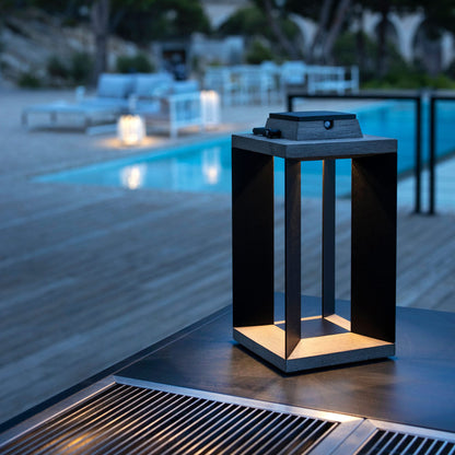 Blade Outdoor Solar LED Lantern in Outside Area.