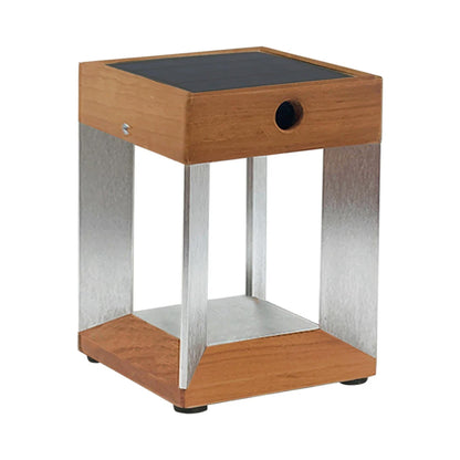 Blade Outdoor Solar LED Table Lamp in Anodized Teak.