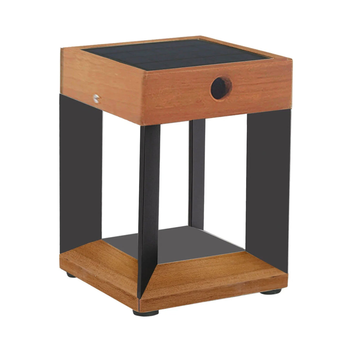 Blade Outdoor Solar LED Table Lamp in Gunmetal Teak.