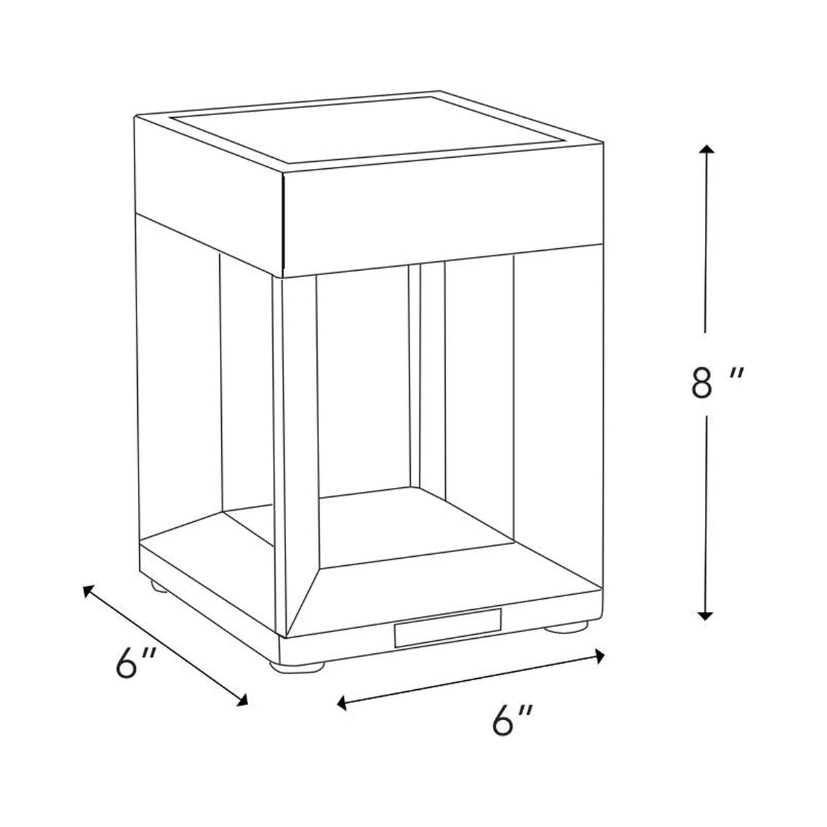 Blade Outdoor Solar LED Table Lamp - line drawing.
