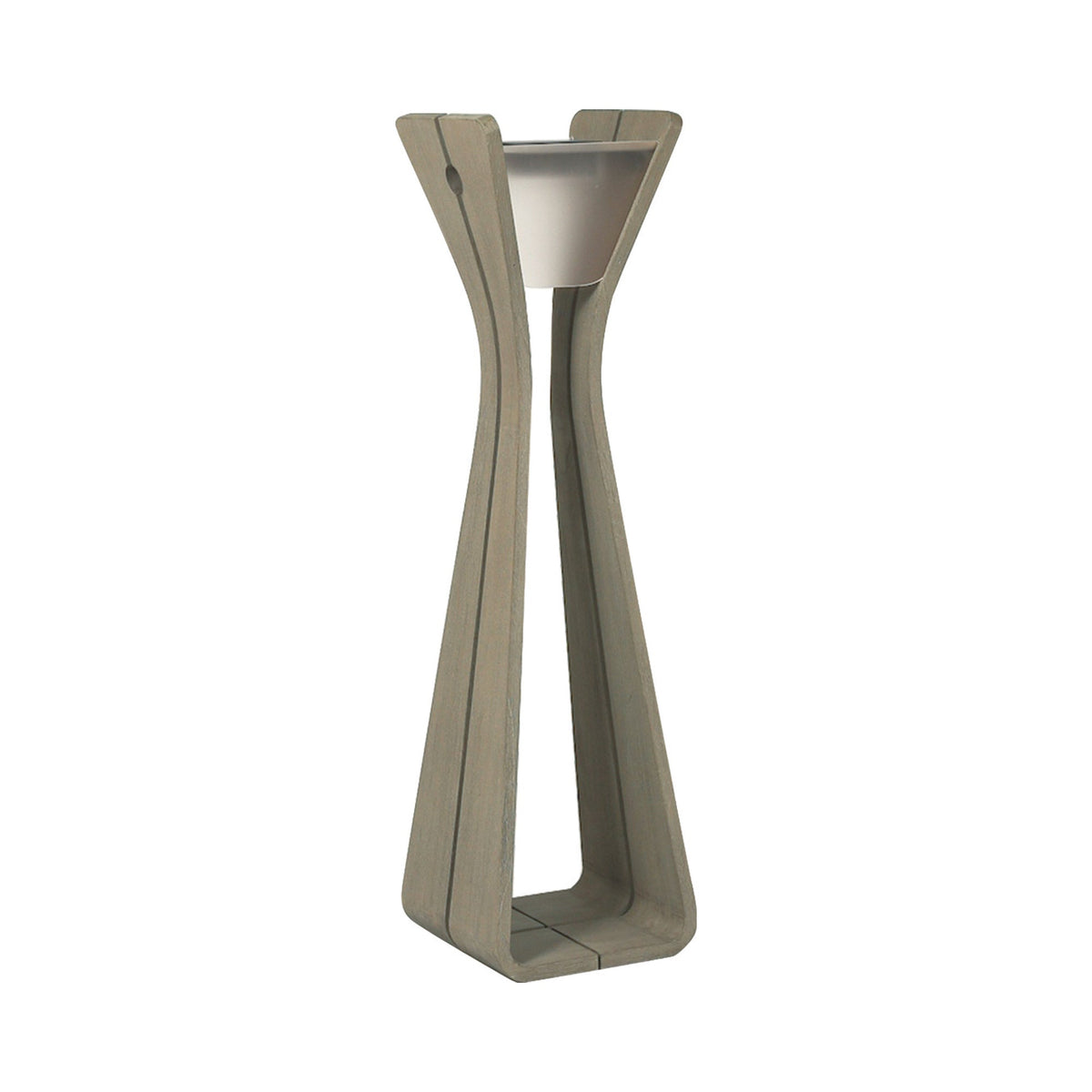 Bloom Solar LED Floor Lamp in Weathered Teak.
