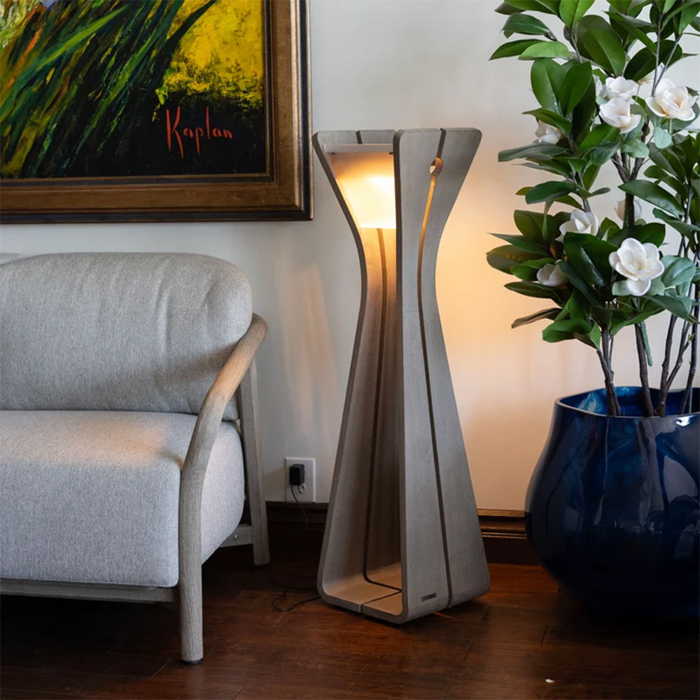 Bloom Solar LED Floor Lamp in living room.