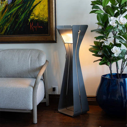 Bloom Solar LED Floor Lamp in living room.