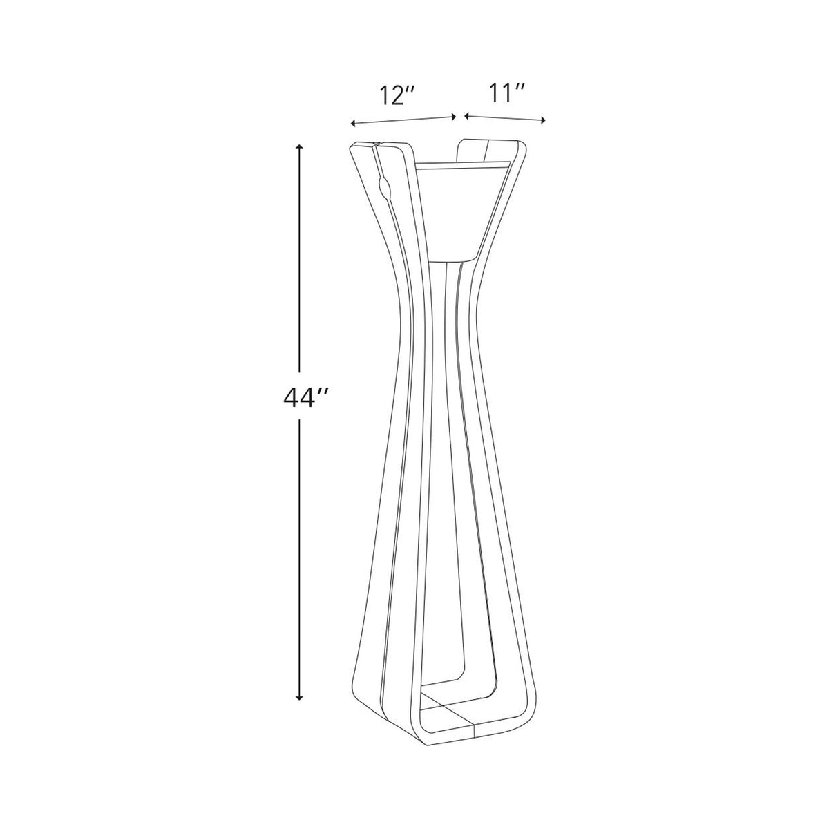 Bloom Solar LED Floor Lamp - line drawing.