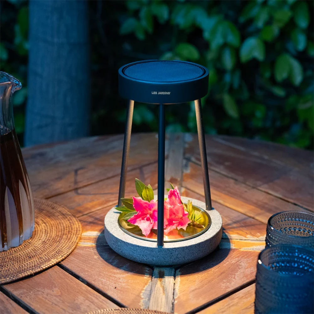 Bold Outdoor Solar LED Lantern in Outside Area.