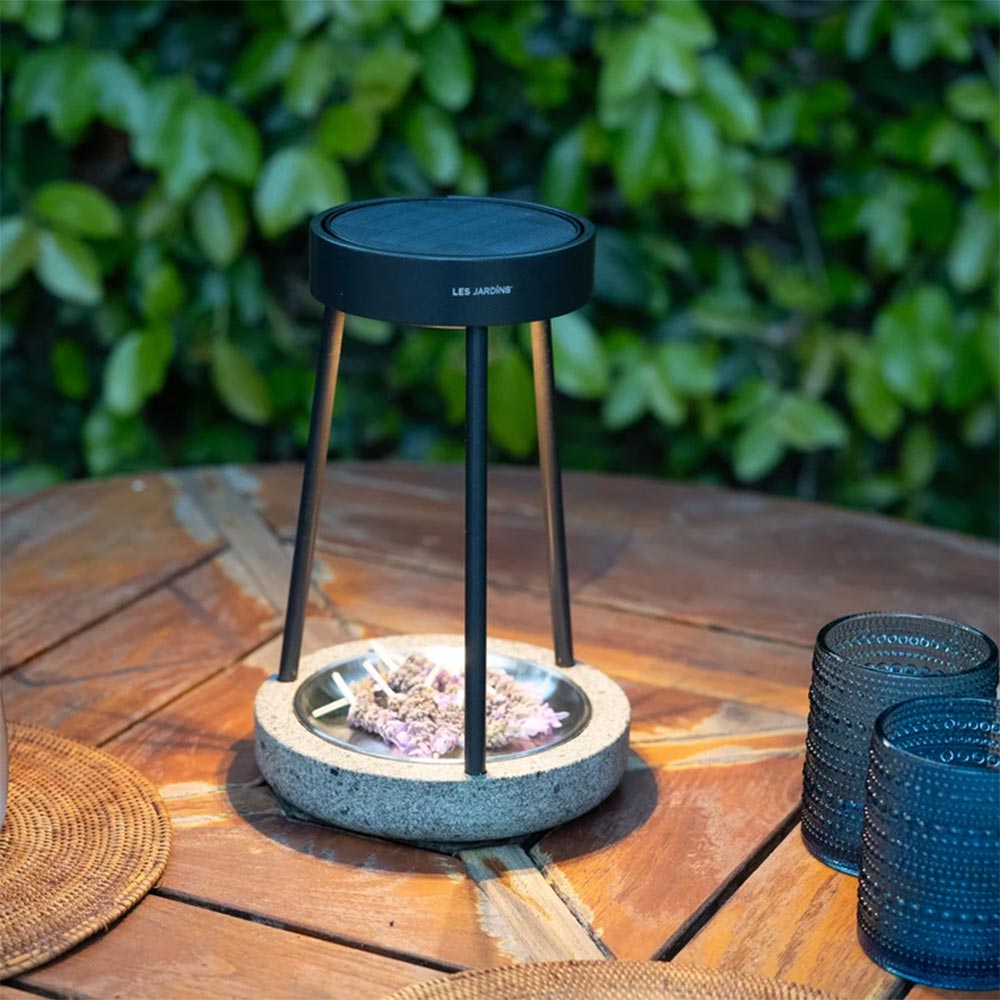 Bold Outdoor Solar LED Lantern in Outside Area.