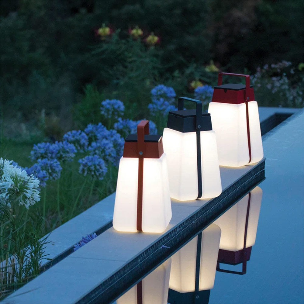 Bump Outdoor Solar LED Lantern in Outside Area.