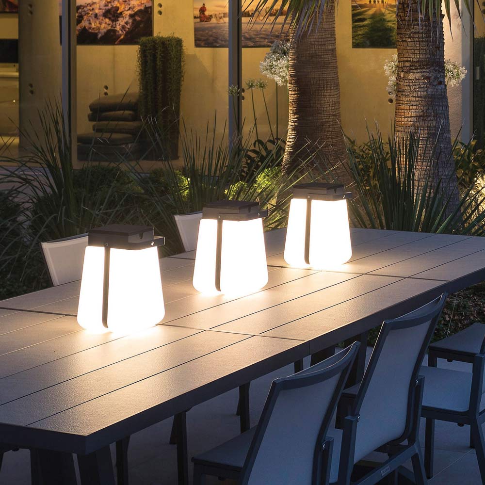 Bump Outdoor Solar LED Lantern in Outside Area.