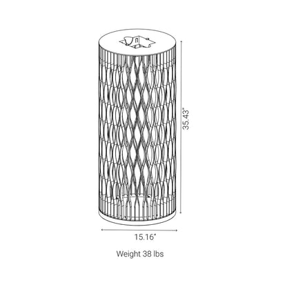 Dala Outdoor Solar LED Lantern - line drawing.