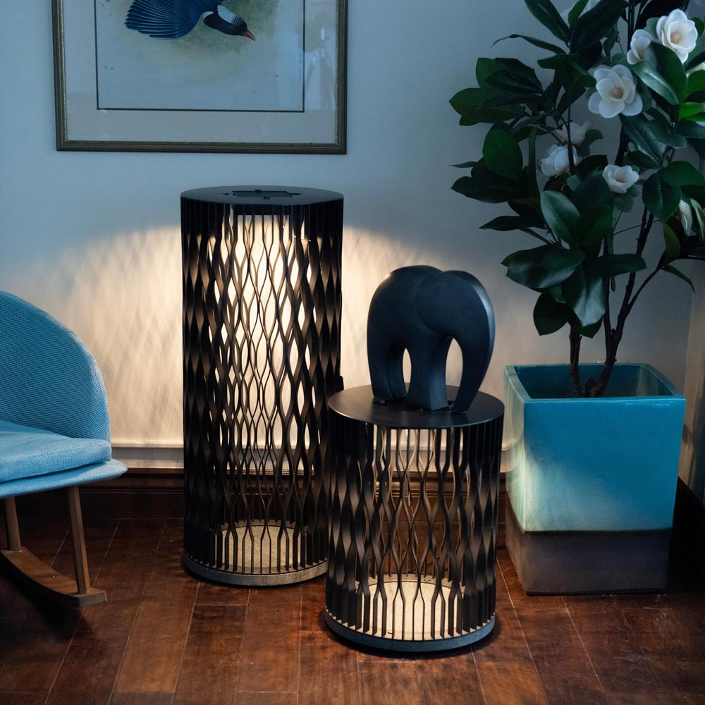 Dala Solar LED Lantern in living room.