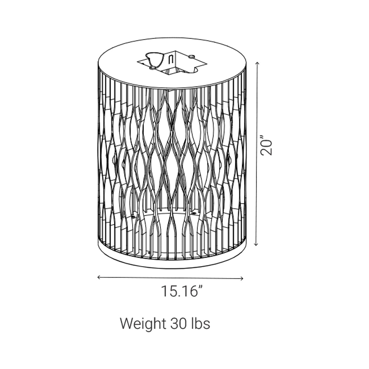 Dala Solar LED Lantern - line drawing.