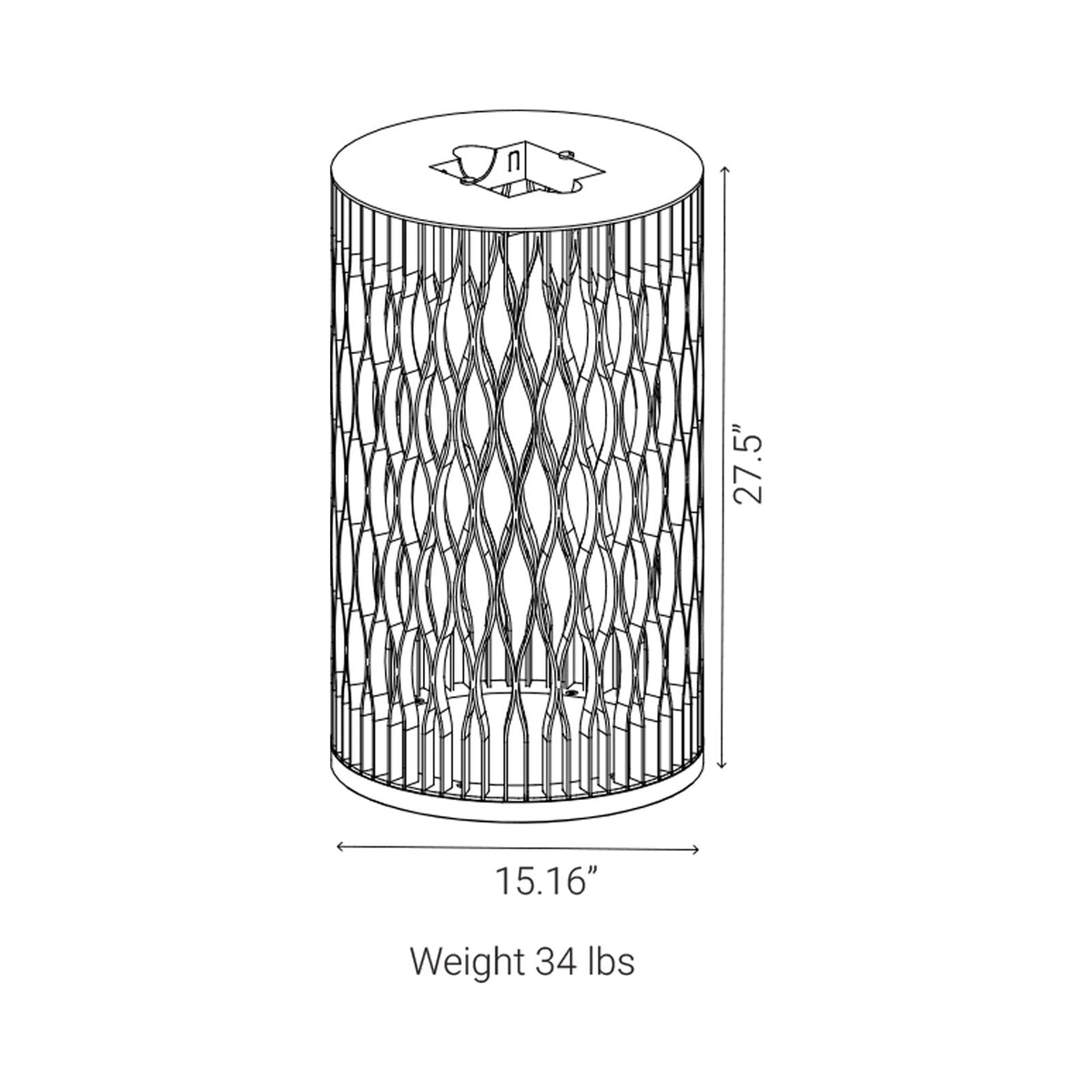 Dala Solar LED Lantern - line drawing.