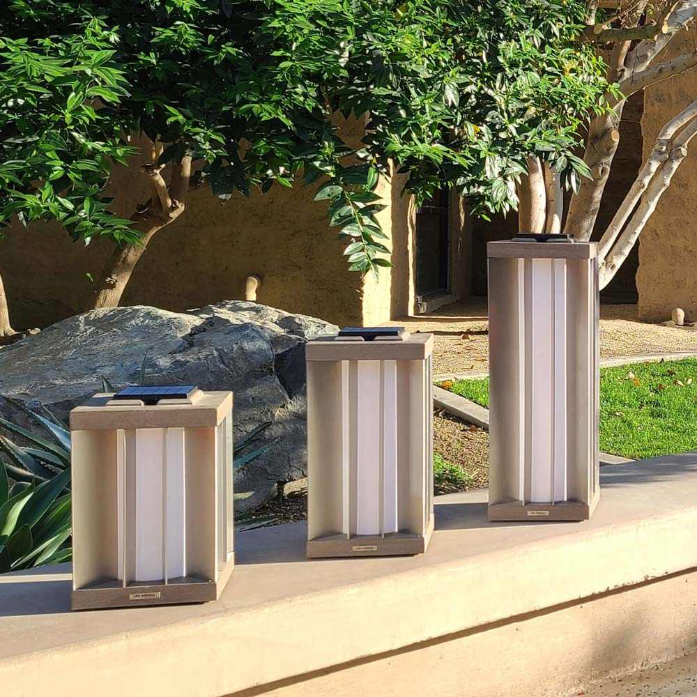 Edge Outdoor Solar LED Lantern in Outside Area.