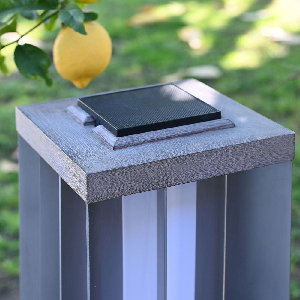 Edge Outdoor Solar LED Lantern in Outside Area.