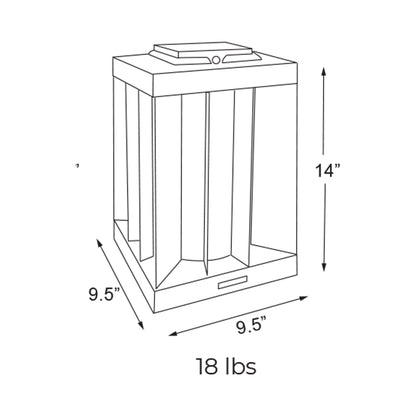 Edge Outdoor Solar LED Lantern - line drawing.