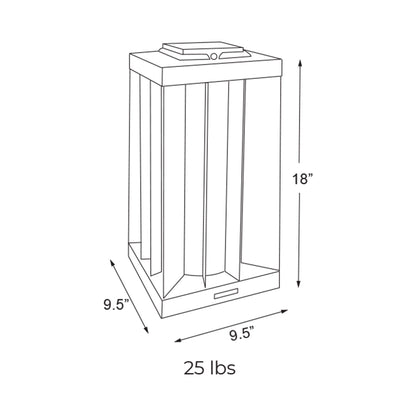 Edge Outdoor Solar LED Lantern - line drawing.