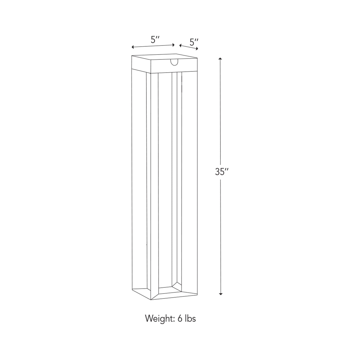 Faro Outdoor Solar LED Pathway Light - line drawing.