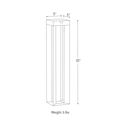 Faro Outdoor Solar LED Pathway Light - line drawing.