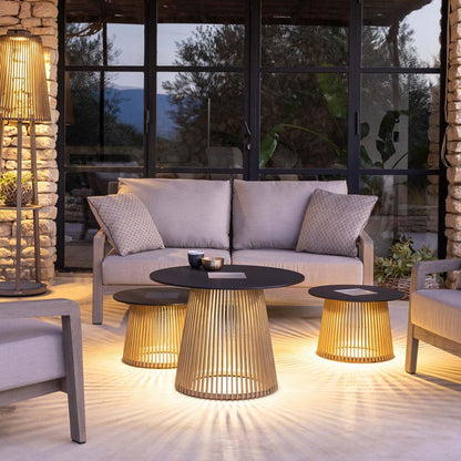 Halo Outdoor Solar LED Table in living room.