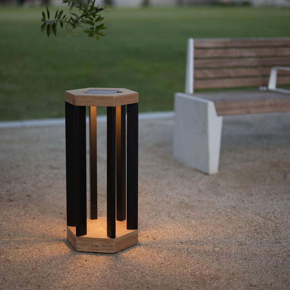 Hexa Outdoor Solar LED Lantern in Outside Area.