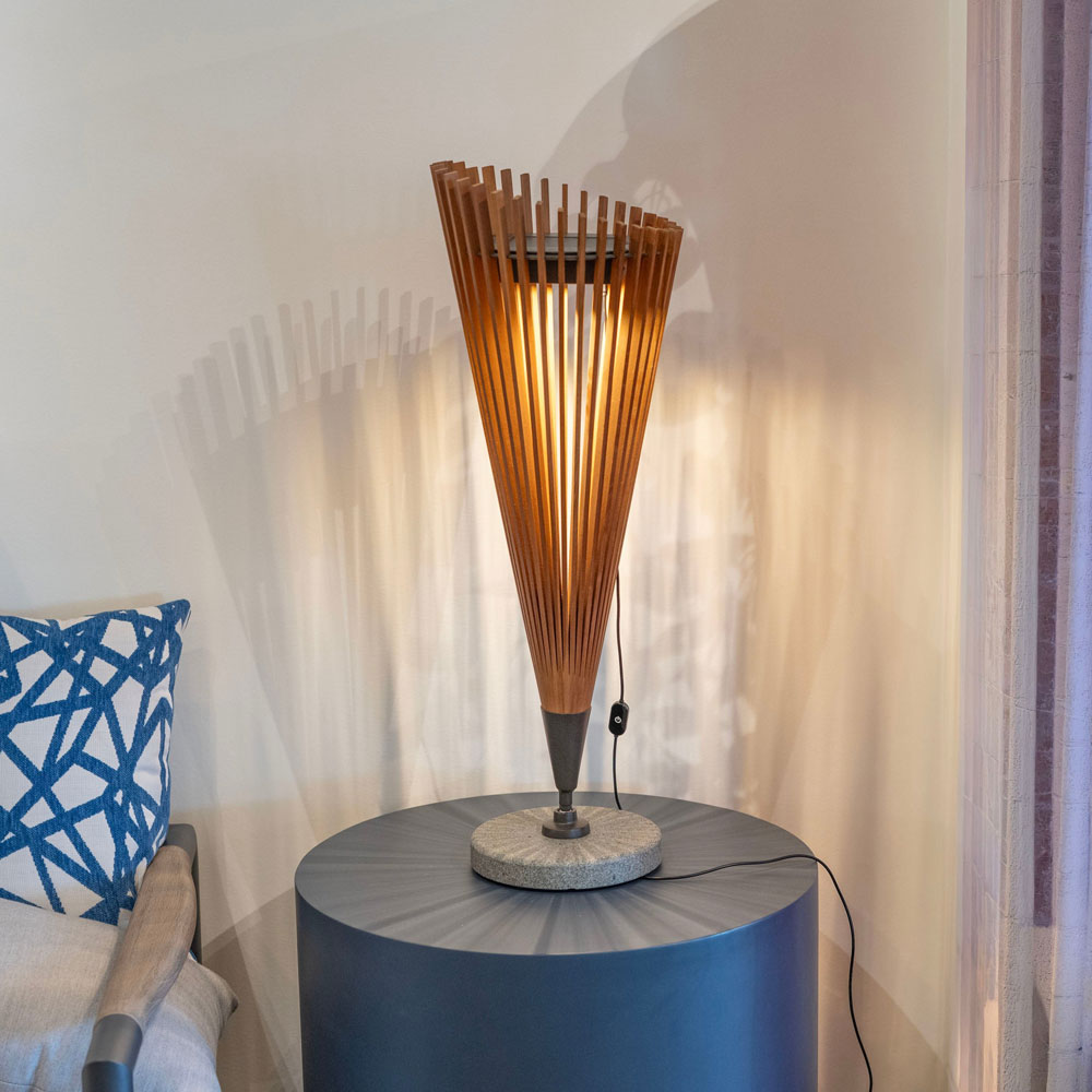 Ikon Solar LED Table Lamp in living room.