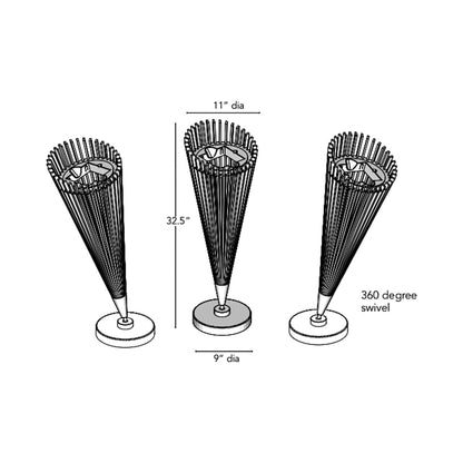 Ikon Solar LED Table Lamp - line drawing.