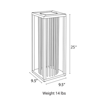 Inka Outdoor Solar LED Lantern - line drawing.