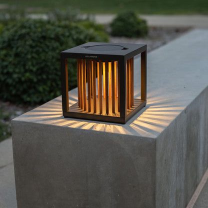 Inka Outdoor Solar LED Table Lamp in Outside Area.