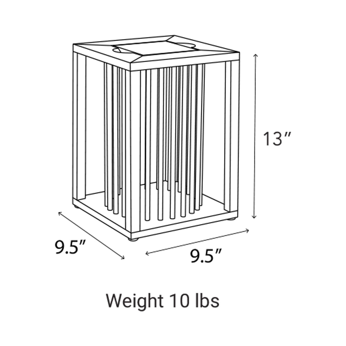 Inka Solar LED Lantern - line drawing.