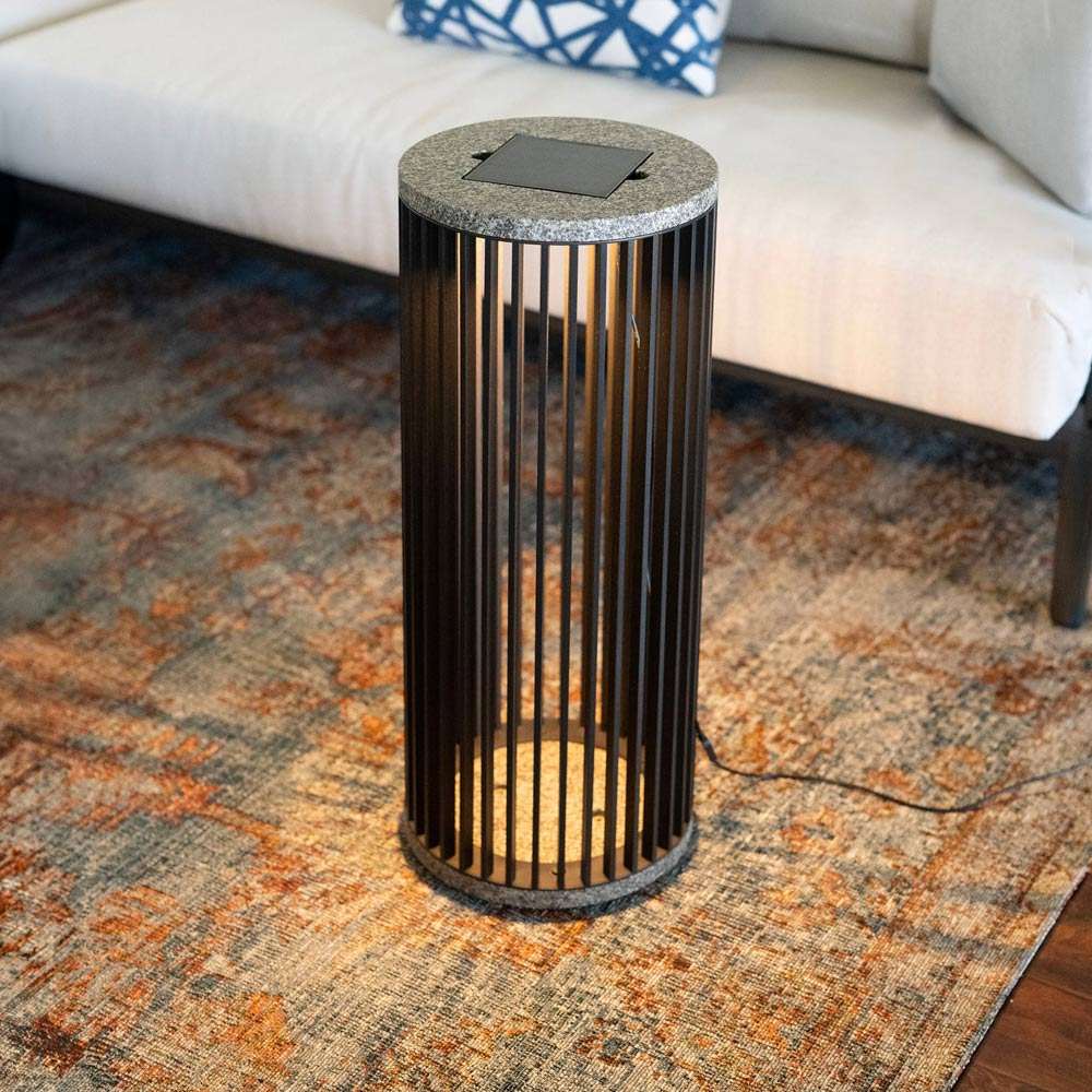 Kent Solar LED Floor Lamp in living room.