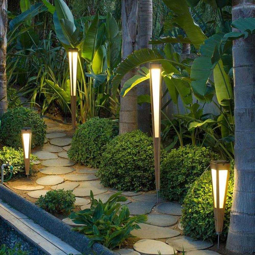 Lanai Outdoor Solar LED Torch Light in Outside Area.