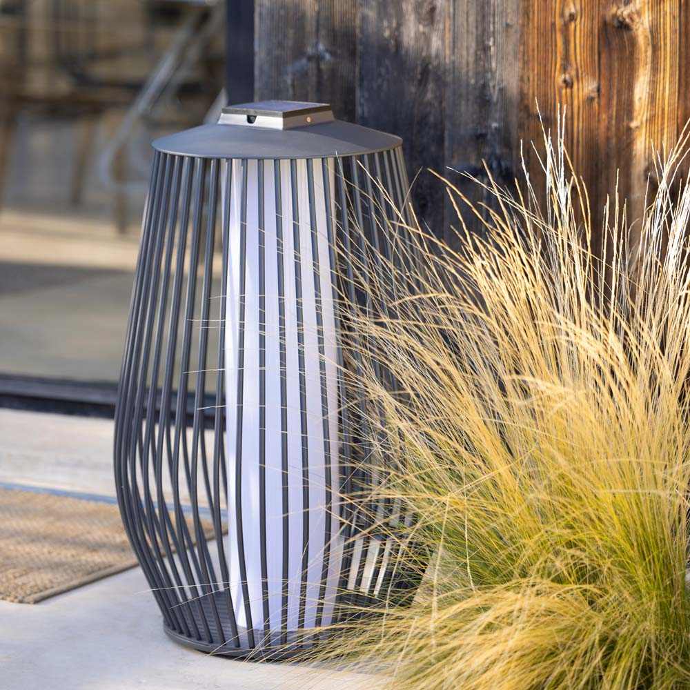 Mandaley Outdoor Solar LED Floor Lamp in Outside Area.