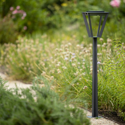 Metro Outdoor Solar LED Floor Lamp in Outside Area.