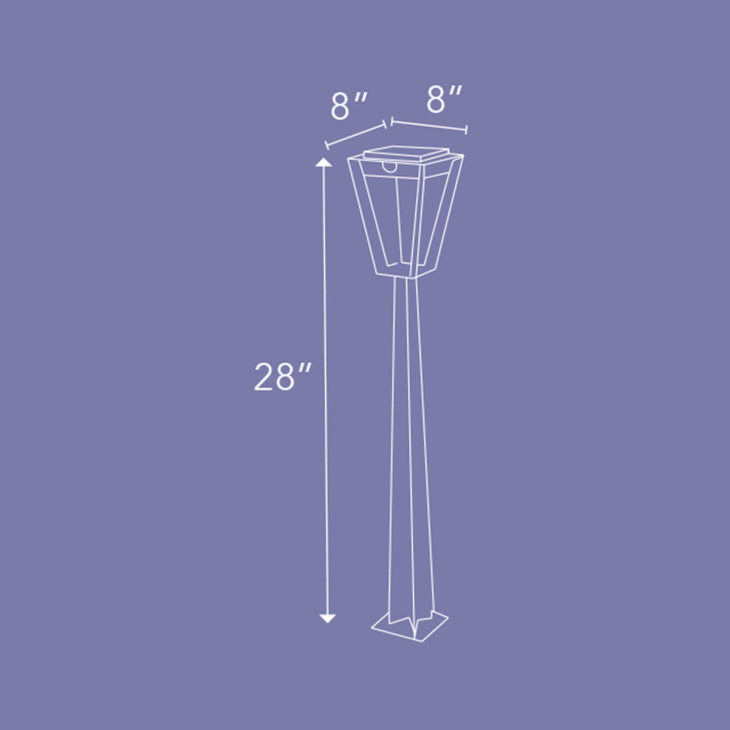 Metro Outdoor Solar LED Floor Lamp - line drawing.