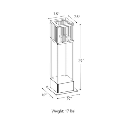 Ojai Outdoor Solar LED Floor Lamp - line drawing.
