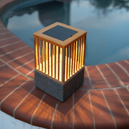 Ojai Outdoor Solar LED Table Lamp in Outside Area.