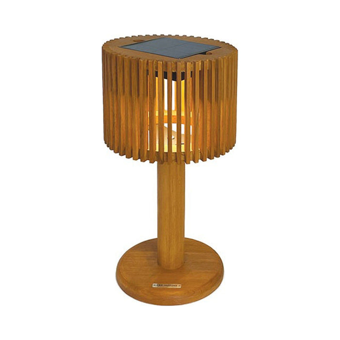 Pixy Outdoor Solar LED Table Lamp in Teak.