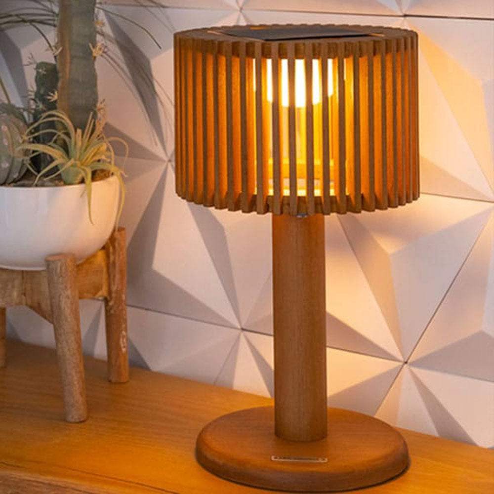 Pixy Outdoor Solar LED Table Lamp in living room.