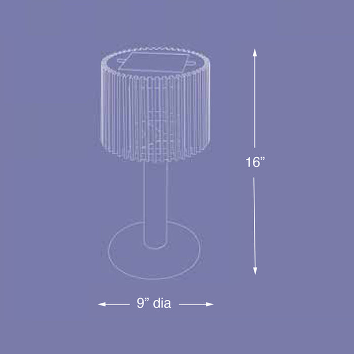 Pixy Outdoor Solar LED Table Lamp - line drawing.