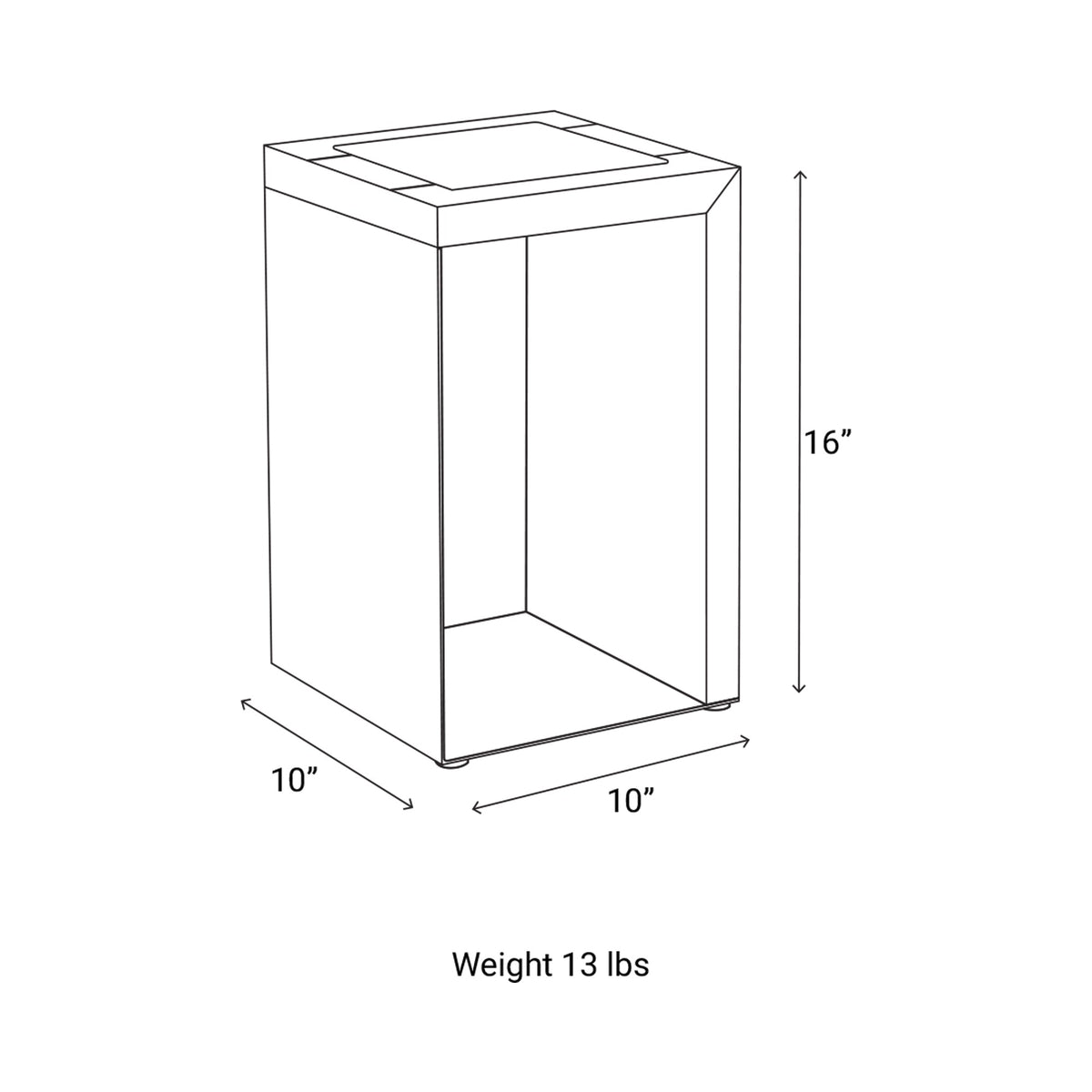Rancho Outdoor Solar LED Lantern - line drawing.
