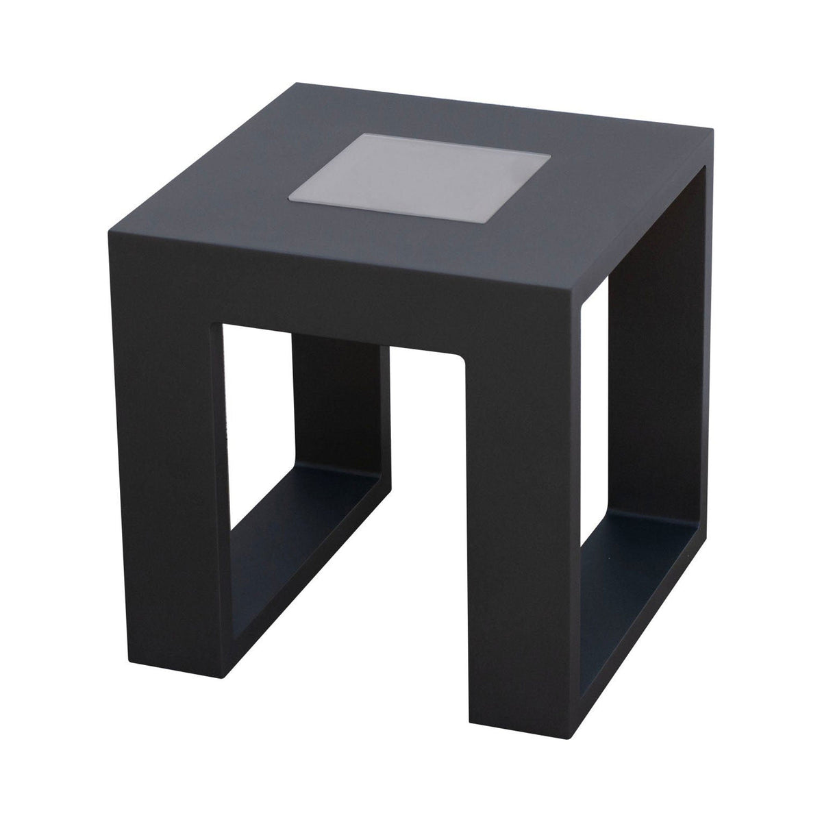 Rancho Outdoor Solar LED Table in Graphite Aluminum.