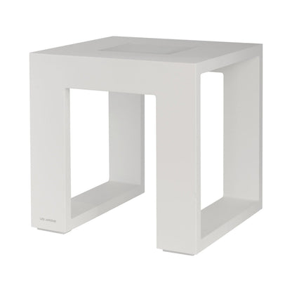 Rancho Outdoor Solar LED Table in White Aluminum.