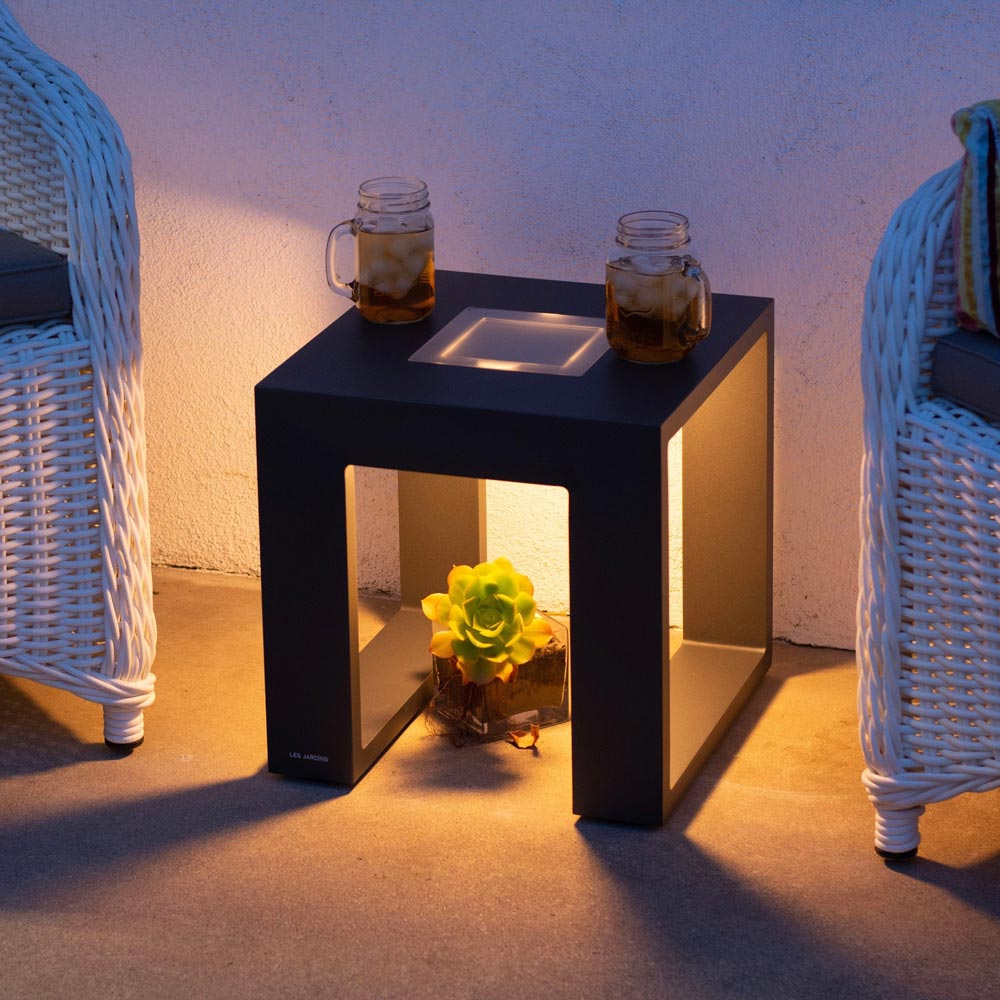 Rancho Outdoor Solar LED Table in Outside Area.