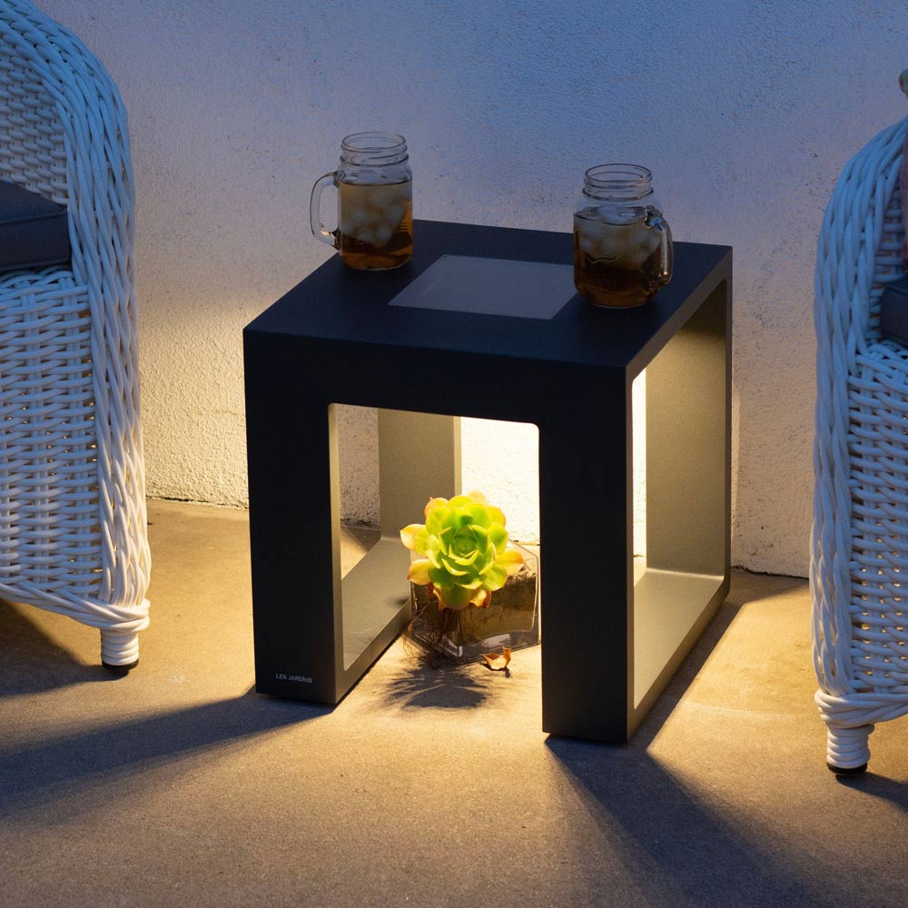 Rancho Outdoor Solar LED Table in Outside Area.