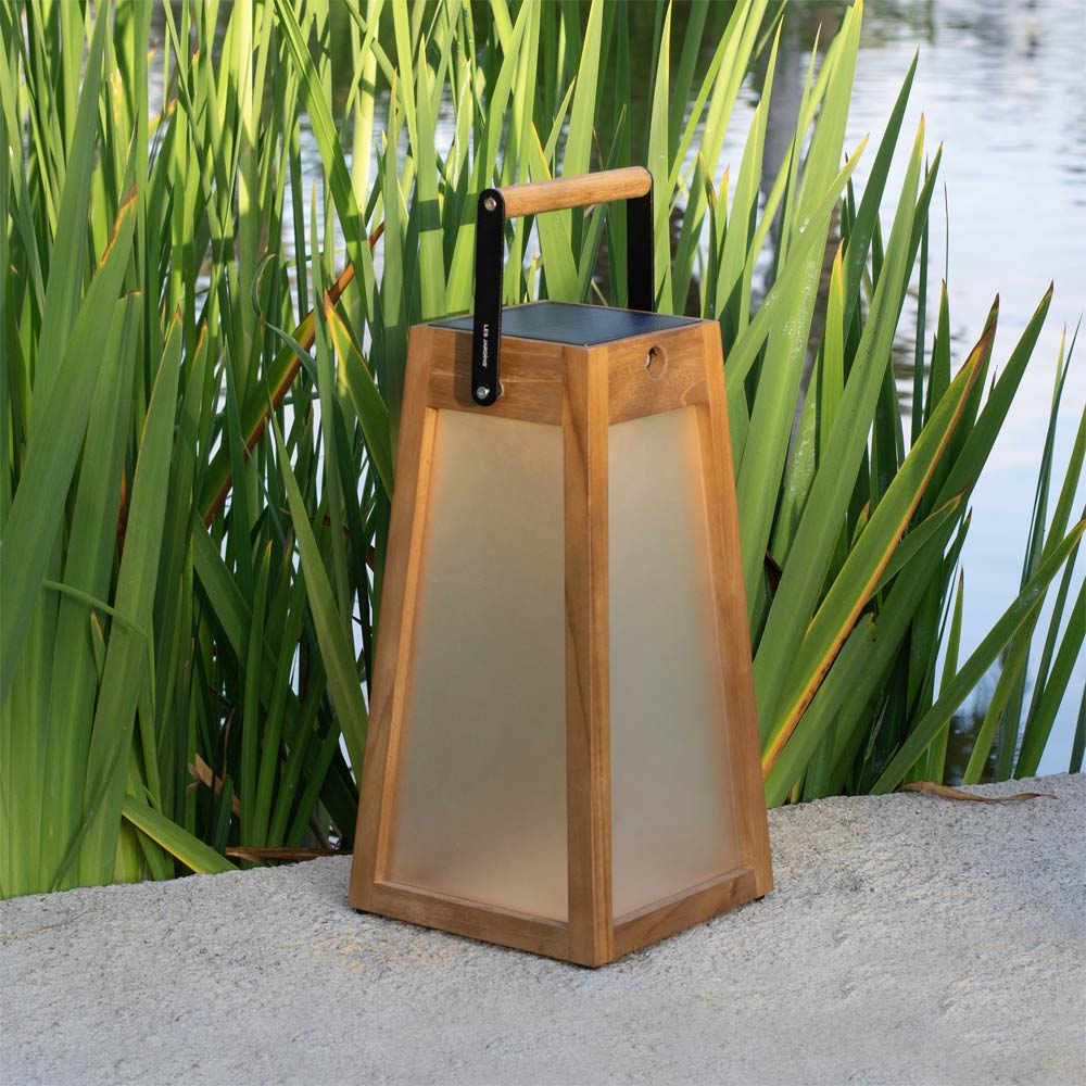 Roam Outdoor Solar LED Lantern in Outside Area.